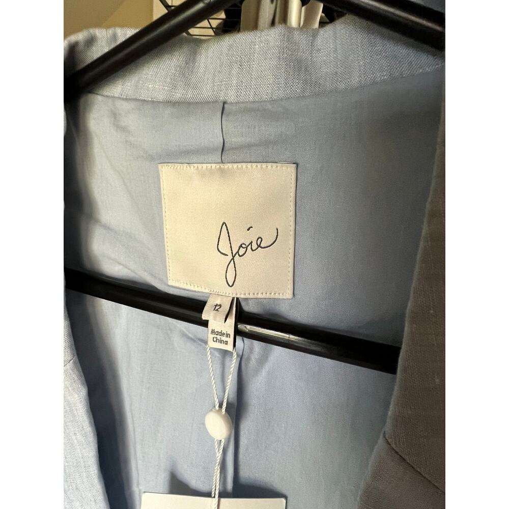 NEW Joie Blue Lightweight Linen Blazer Women's 12 - Picture 6 of 7
